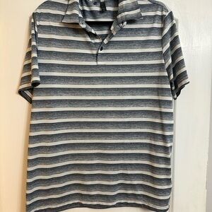 adidas Classic Striped Polo in Navy and White